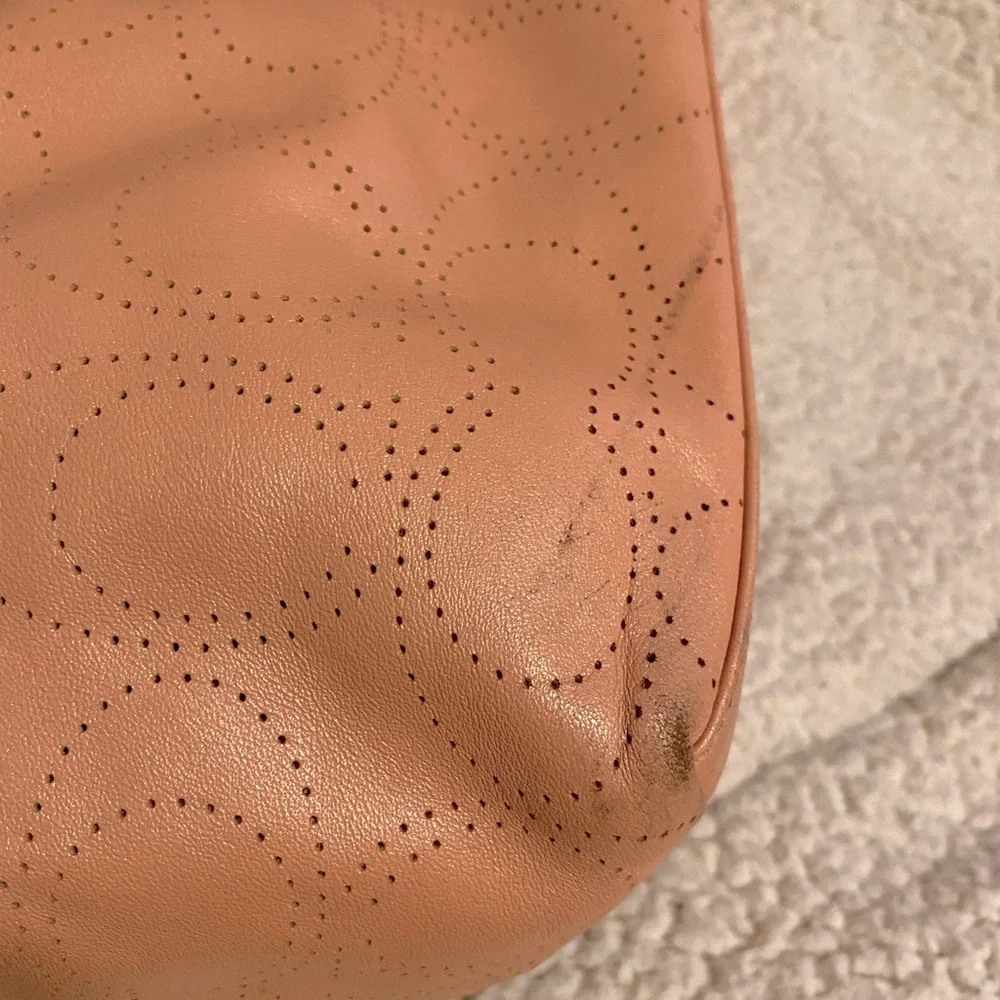 COACH Perforated Signature Pink/Peach Leather Tote / Purse - F16598 - Picture 9 of 9